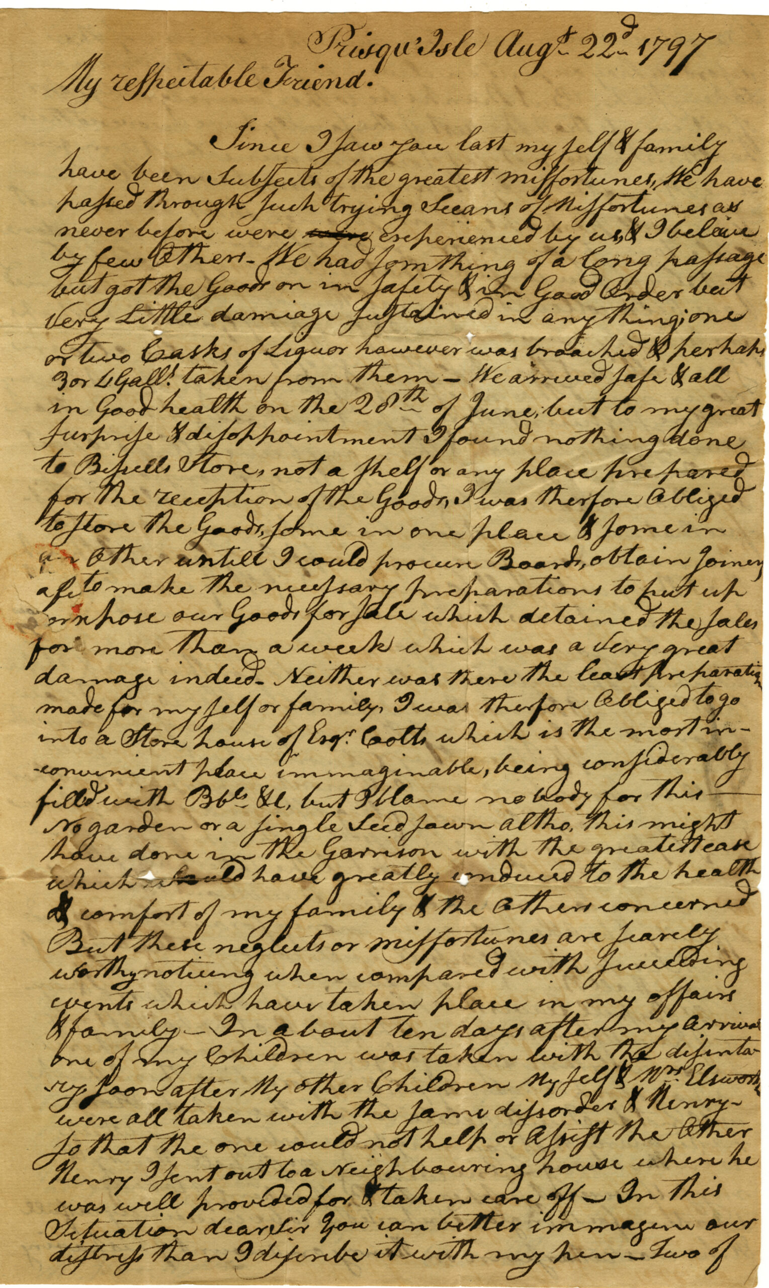 1797/08/22 Letter from Daniel Ellsworth to John Wyles, Sr.