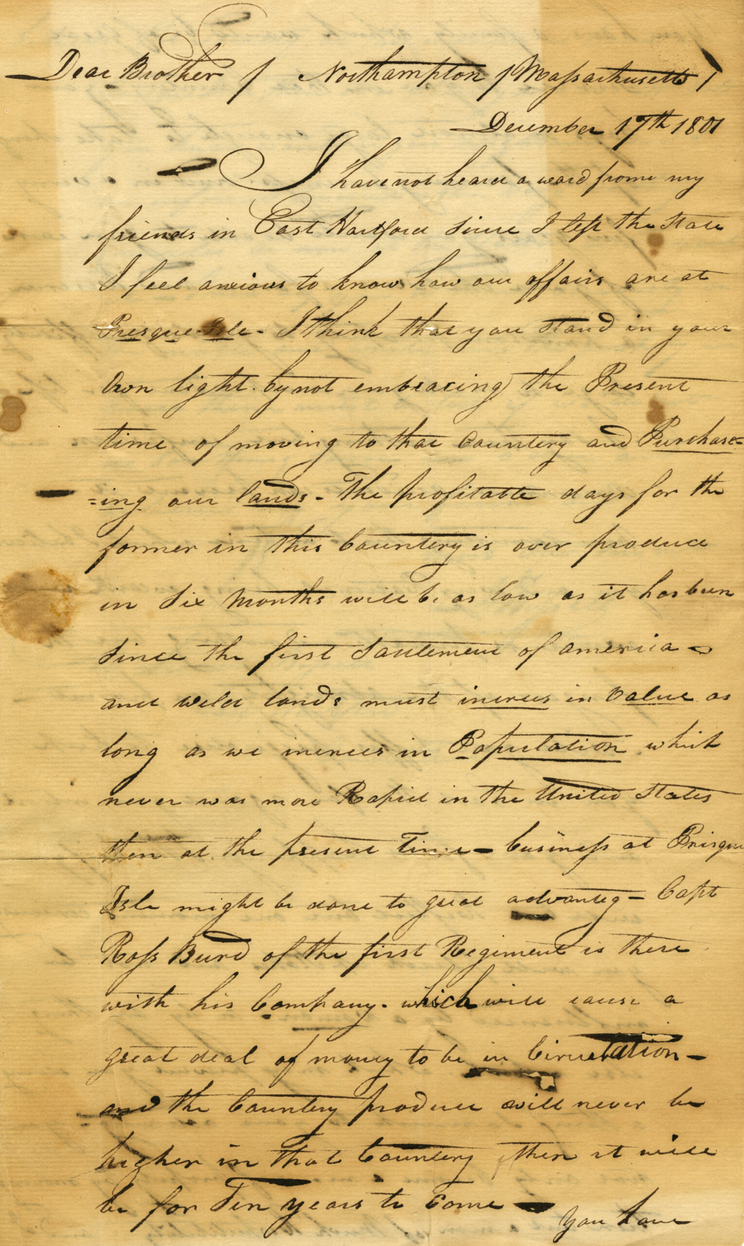 1807/12/17 Letter from Daniel Bissell to Leverett Bissell
